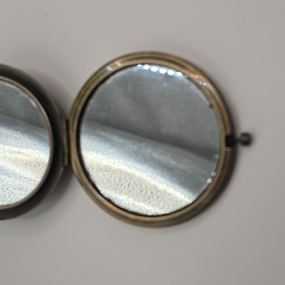 Jeweled Colorful Rhinestone Cabochons Ornate Brass Mirror Compact - Picture 6 of 13